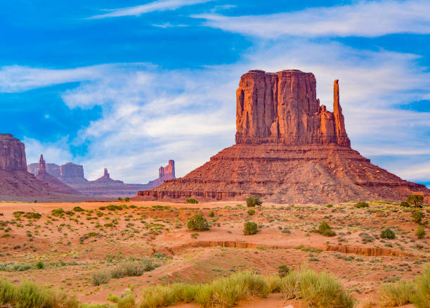 istock Camel Butte is a giant sandstone formation in the Monument valley 1044501596