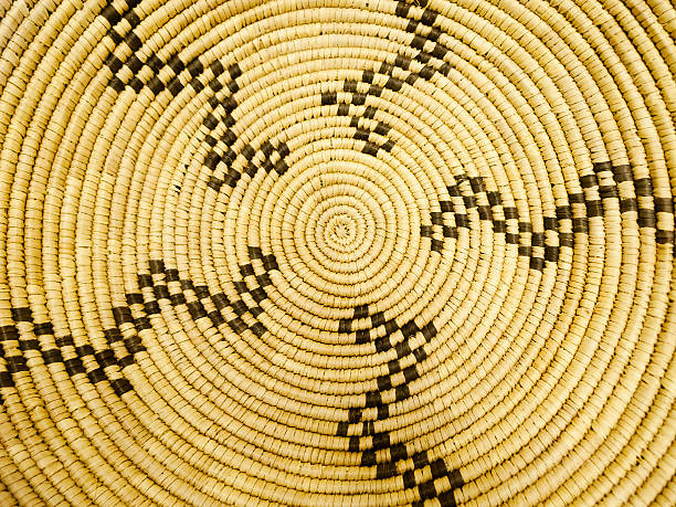 Close-up of American Indian basketwork stock photo