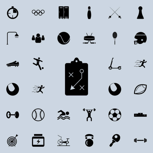 ilustrações de stock, clip art, desenhos animados e ícones de sport strategy board icon. sport icons universal set for web and mobile - gameplan