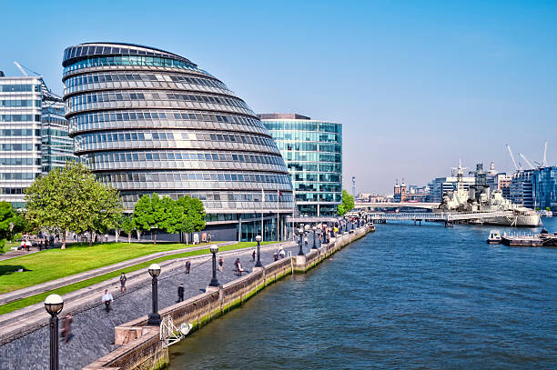 London, City Hall London City Hall view from Tower Bridge.  gla building stock pictures, royalty-free photos & images