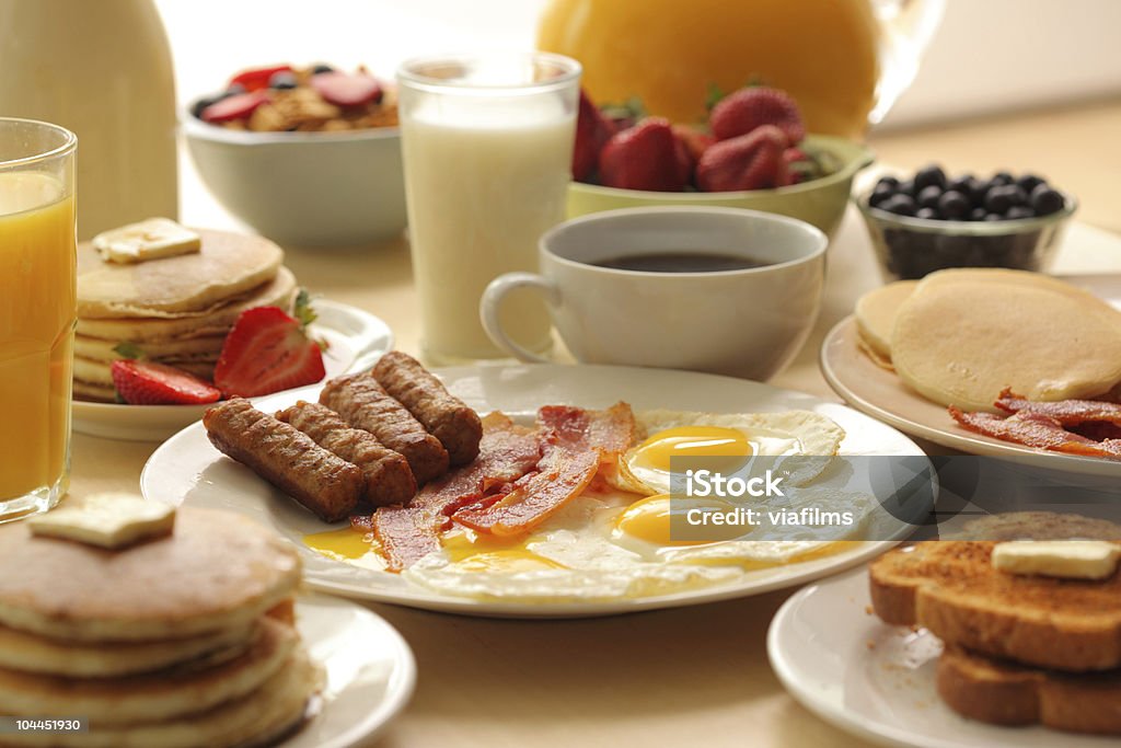 Śniadanie produkty - Zbiór zdjęć royalty-free (Śniadanie)