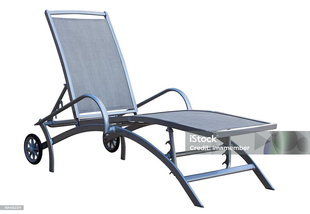 Moderno alluminio deckchair isolato su sfondo bianco - Foto stock royalty-free di Alluminio
