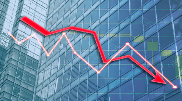 istock Composing with business building and stock chart  background 1044529110