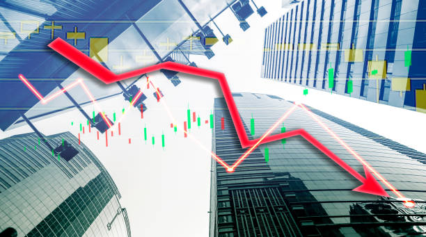 istock Composing with business building and stock chart  background 1044529118