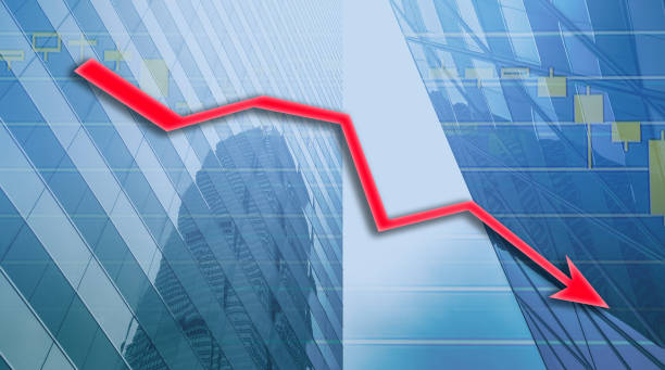 istock Composing with business building and stock chart  background 1044529128