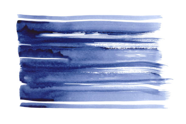 istock Blue stripe watercolor background - paper texture 1044532314