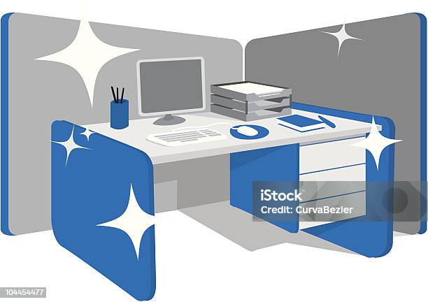 Clean Office Desk Workstation Stock Illustration - Download Image Now - Clean, Office Cubicle, Desk