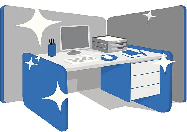 Vector illustration of Clean office desk / workstation