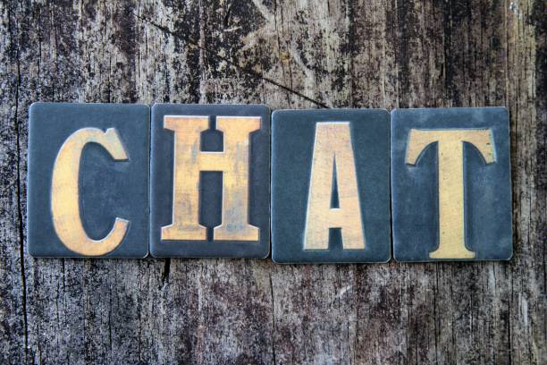 istock Word CHAT spelled in block letters 1044546242