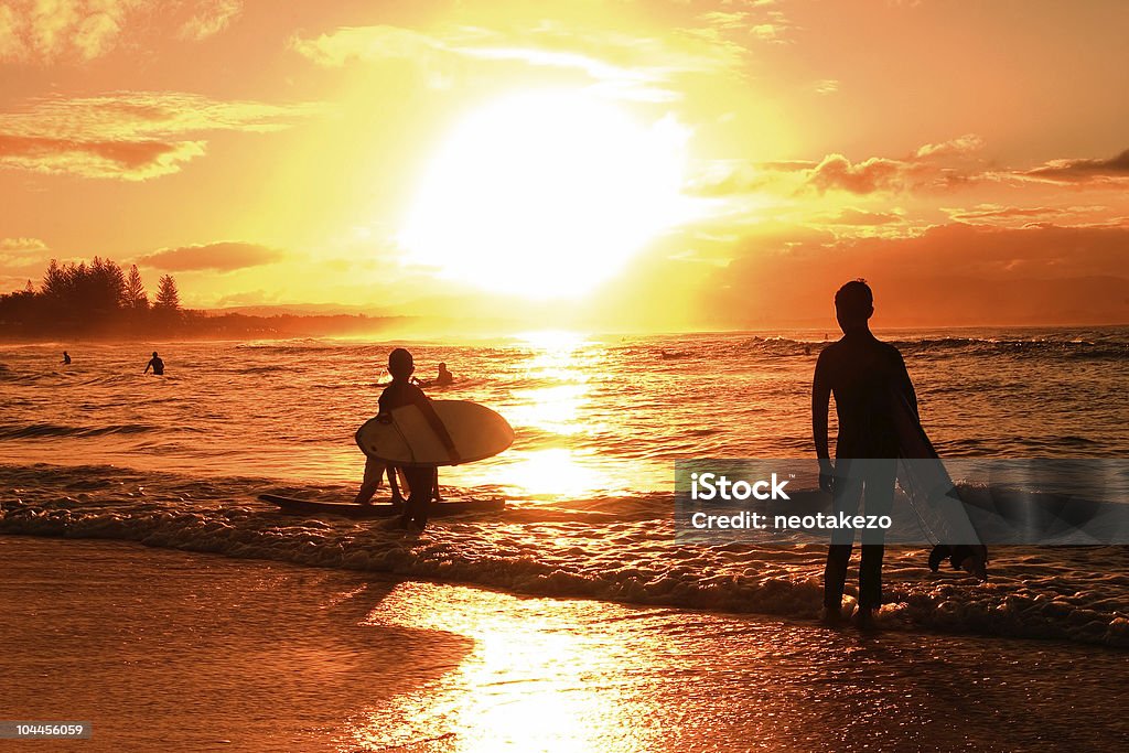 Tramonto sulla spiaggia - Foto stock royalty-free di Acqua