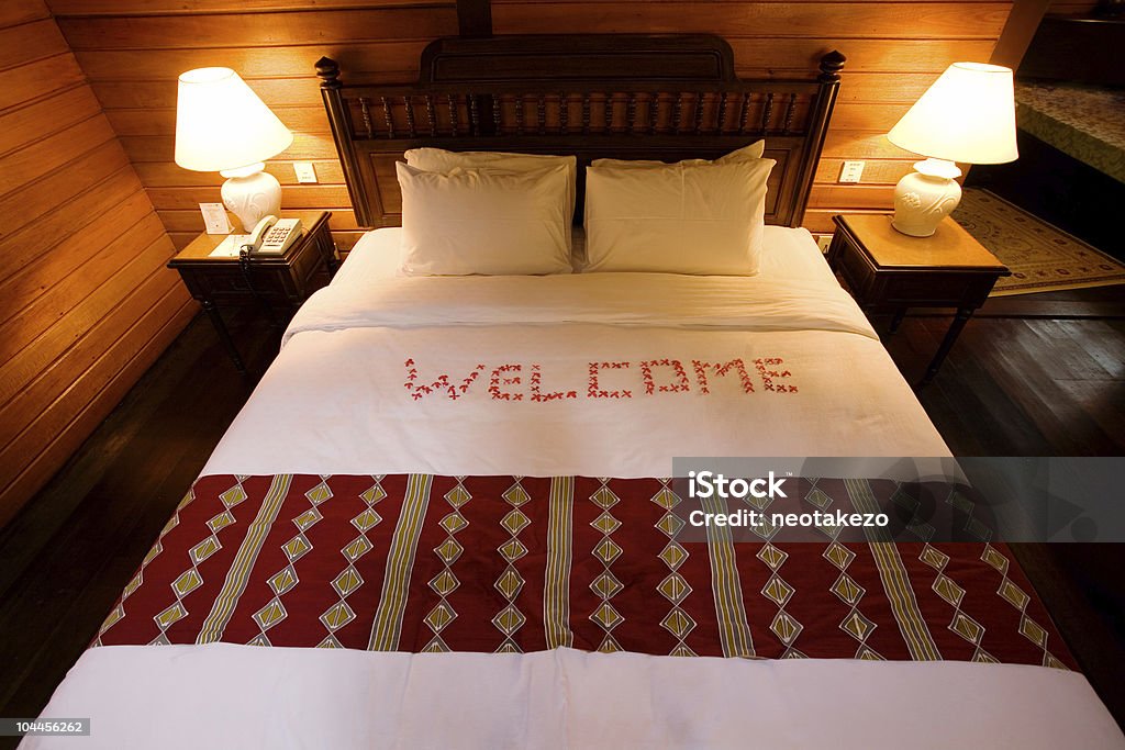 Warm welcome  Bed - Furniture Stock Photo