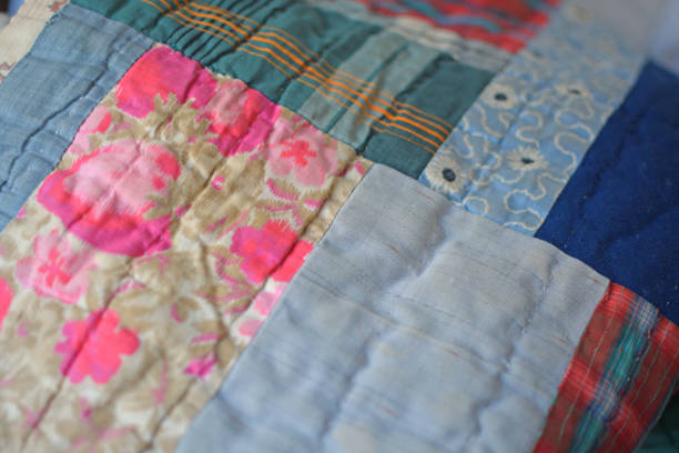 istock Vintage Rustic Quilt Background Backdrop Soft Retro Colors Rustic Block Design 1044567784