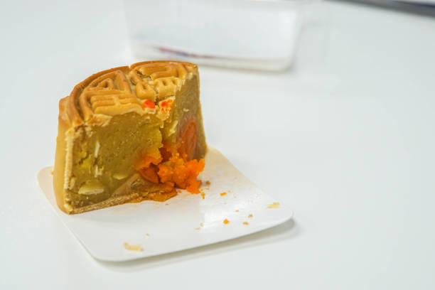 istock slice of moon cake with durian and salted egg flavour for eat 1044592448