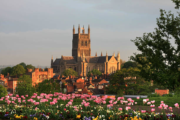 istock Early morning sun catches Worcester cathedral 104460284
