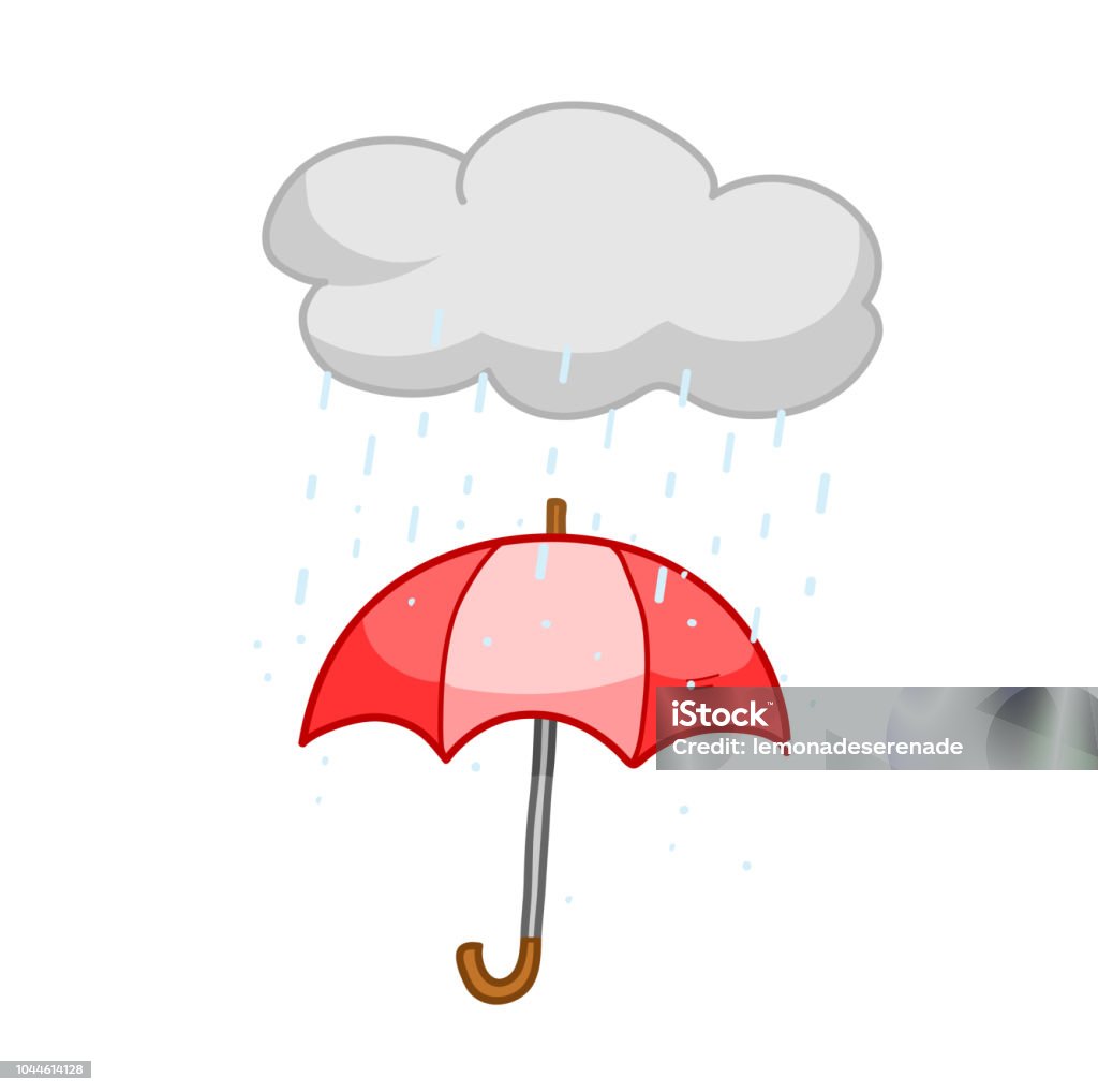 비 비오는 날에 우산 구름에 대한 스톡 벡터 아트 및 기타 이미지 - 구름, 기상학, 기후-묘사 - Istock