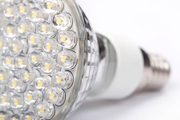 some led lamps blue light science technology background