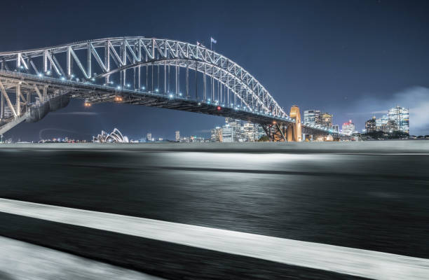 istock blurred motion highway travel under Sydney Harbor Bridge,Australia 1044631844