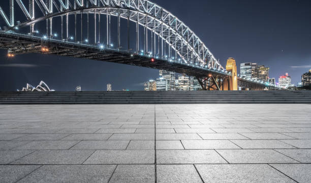 istock empty square front of sydney harbor bridge 1044631856