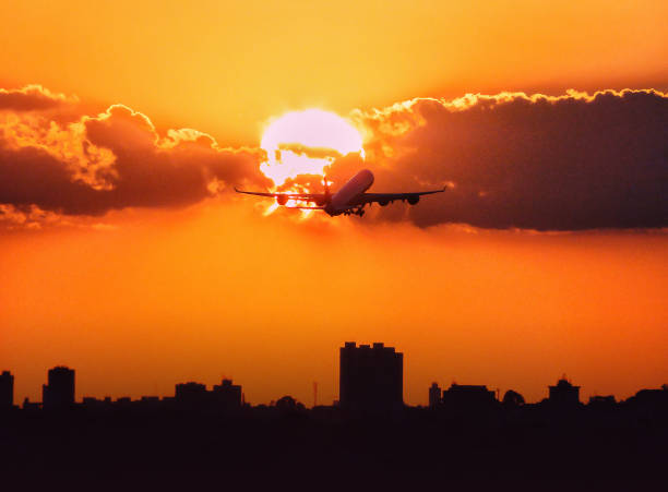 Airplane Departure Sunset