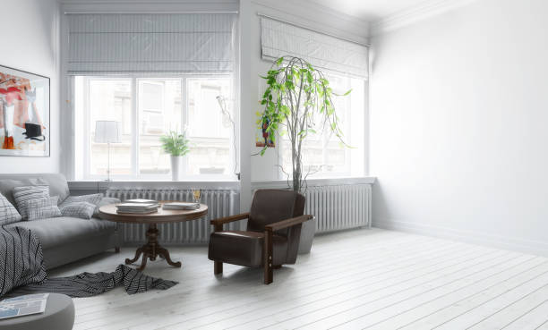 istock Furnished living room (concept) 1044639566