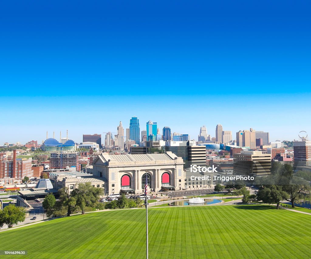 Kansas City Skyline Union Station Kansas City skyline Kansas Stock Photo