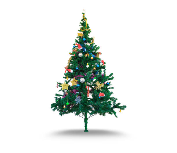 istock Beautiful christmas tree isolated on a white background 1044643438