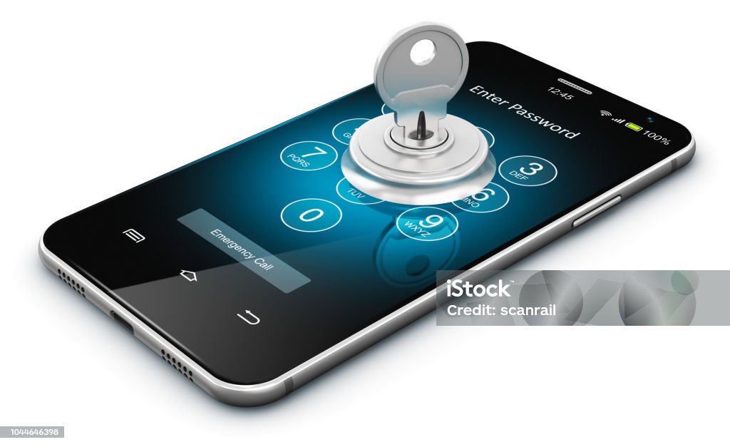 スマート フォンや携帯電話のセキュリティ コンセプト - 携帯電話のロイヤリティフリーストックフォト
