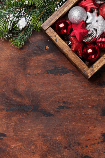 istock Christmas decor and fir tree branch 1044648678