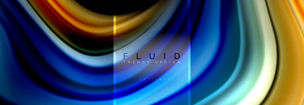 istock Fluid colors abstract background colorful poster, twisted liquid design on black, colorful marble or plastic wave texture backdrop, multicolored template for business or technology presentation or web brochure cover layout, wallpaper 1044648944