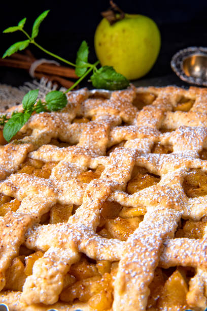 istock Tasty Apple pie with lattice upper crust 1044653998