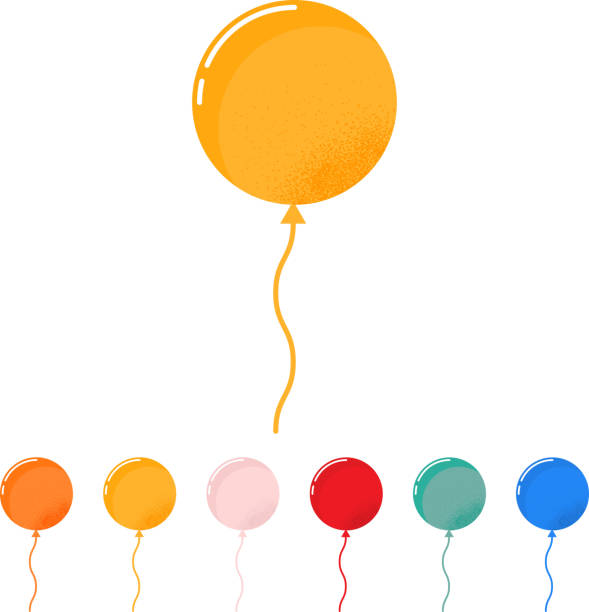 Colorful balloon icons. Simple design Vector illustration isolated on white background watercolor hot air balloon stock illustrations