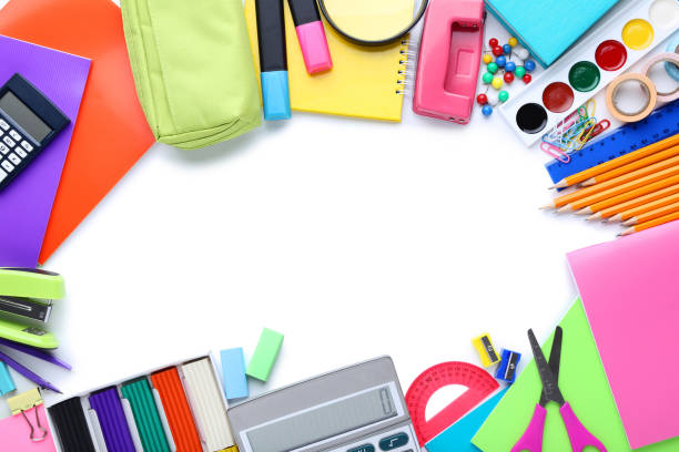 istock School supplies on white background 1044663678