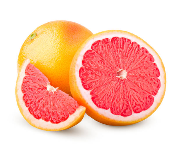istock grapefruit isolated on white background, clipping path, full depth of field 1044666148