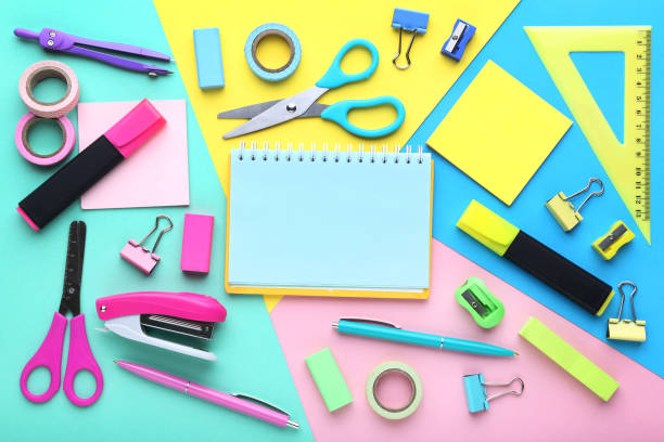 istock School supplies on colorful background 1044667194