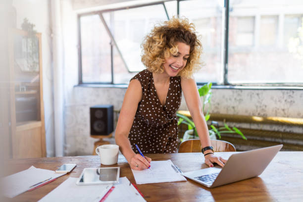 istock Creative businesswoman in office 1044686488