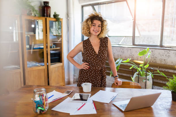 istock Creative businesswoman in office 1044686518