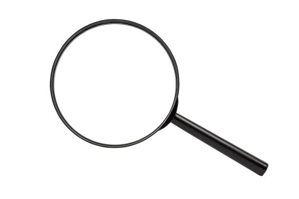 Magnifying glass isolated on white background with clipping path stock photo