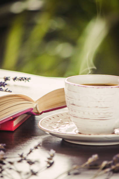 istock Coffee morning in the workplace. with a book or laptop. selective focus. 1044696720