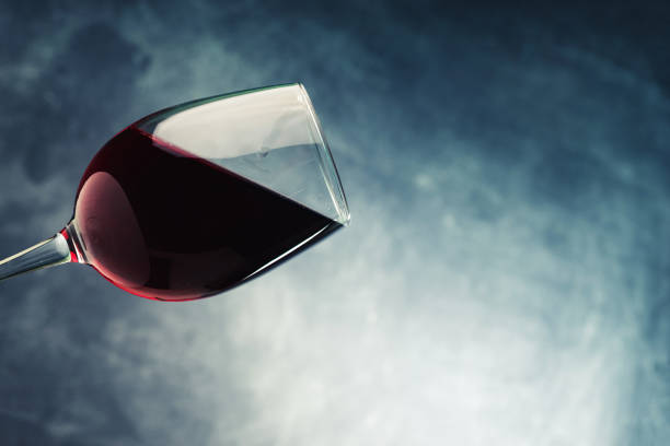 Glass of red wine close-up