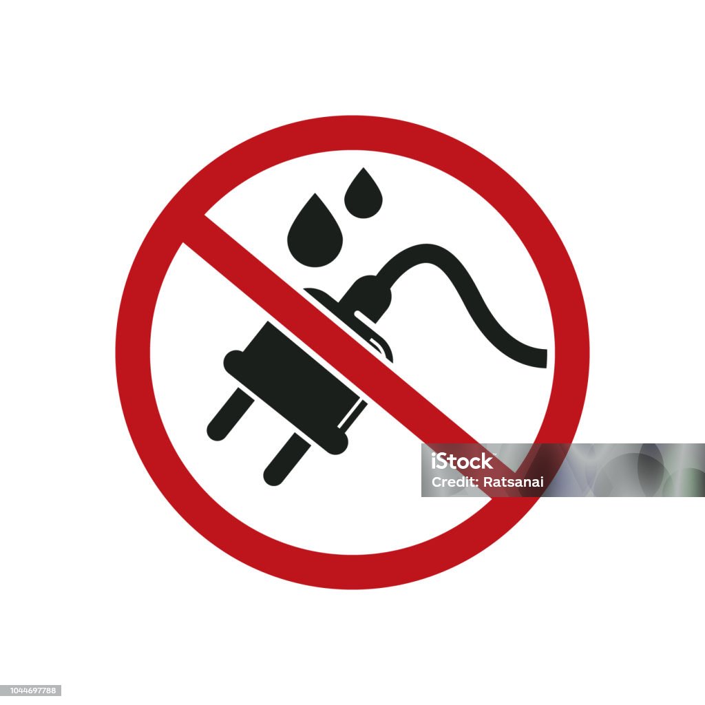 Plug Indication Sticker Plug Warning Sign Stock Illustration - Download Image Now - Computer ...