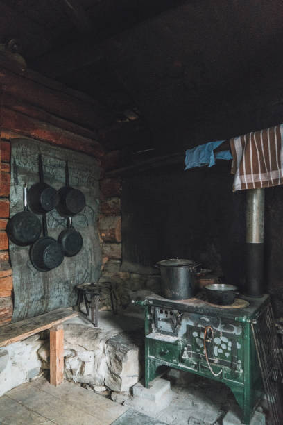 istock Interior of old hut in forest 1044701234