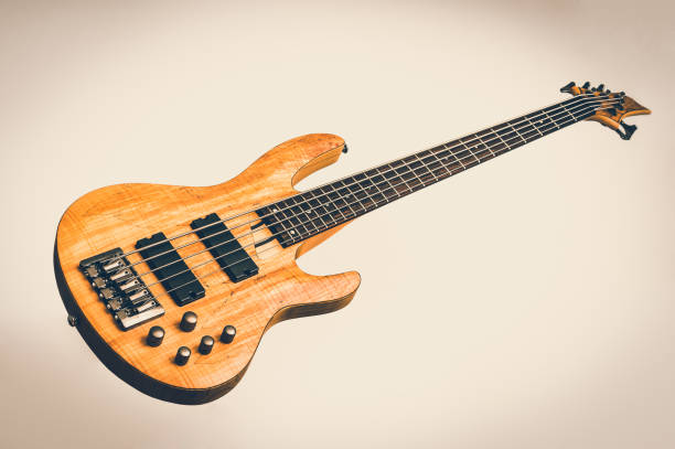 istock Electric bass guitar isolated on white 1044703990