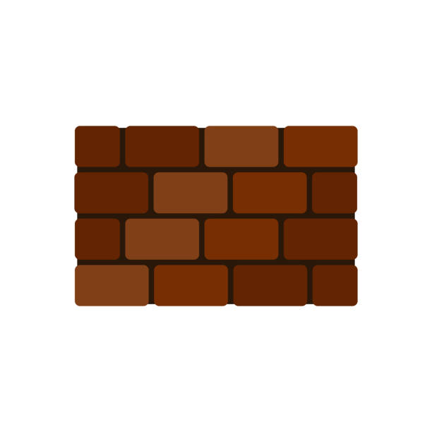 ikona klocków. ilustracja wektorowa - brick single object solid construction material stock illustrations