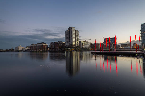 Modern Dublin City at night