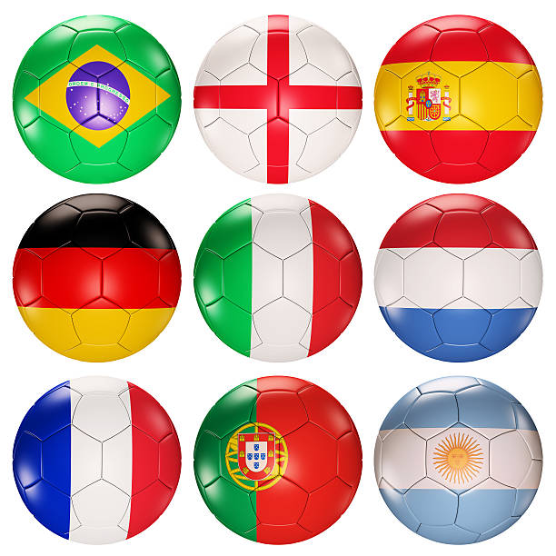 istock Soccer balls flags of top ranked countries 3d 104471333