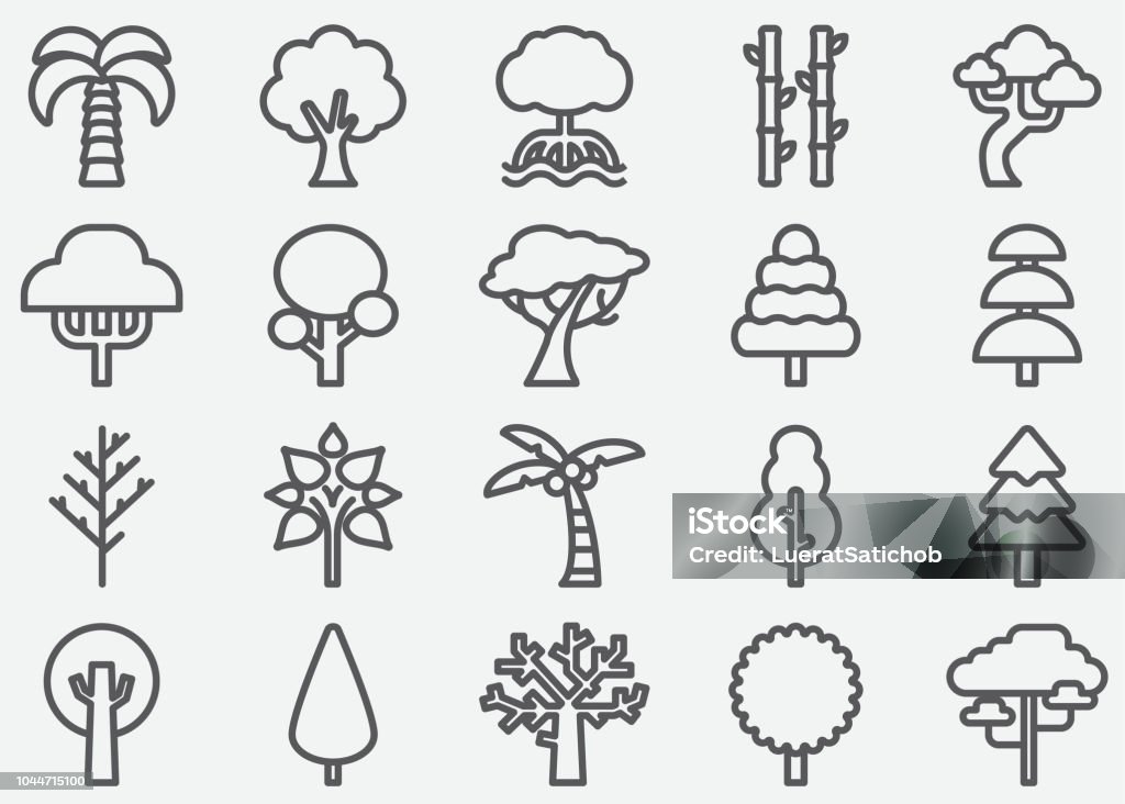 Tree Shape Line Icons Icon Symbol stock vector