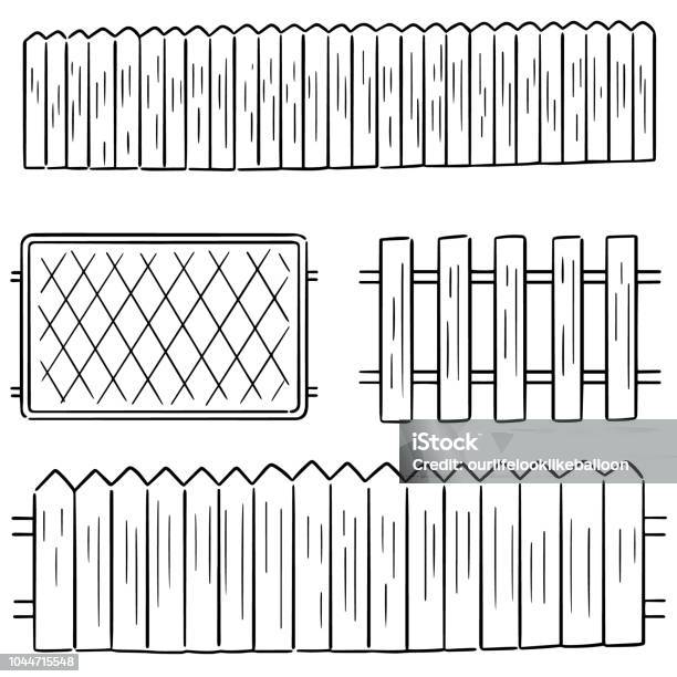 Fence Stock Illustration - Download Image Now - Fence, Doodle, Sketch