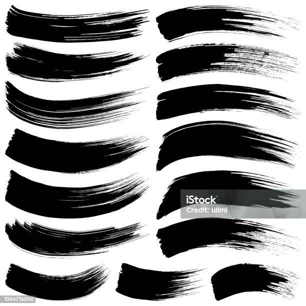 Vector Brush Strokes Stock Illustration - Download Image Now - Brush Stroke, Curve, Brushing