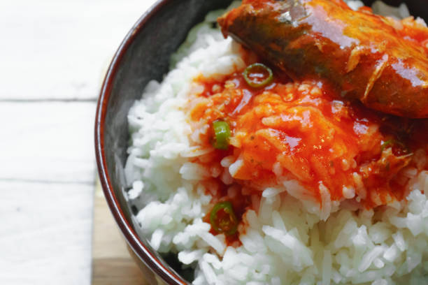 istock Rice with tomato sauce Top view and empty space. 1044718212