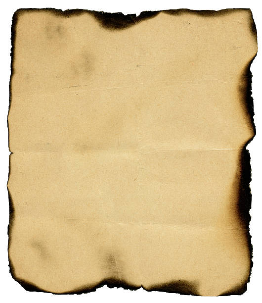 istock Vintage burned paper isolated on white background 104472301